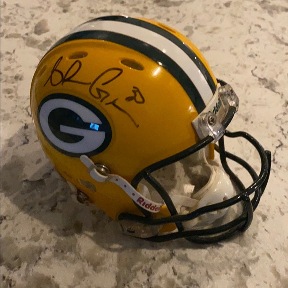 Green Bay packers autograph mini helmet.